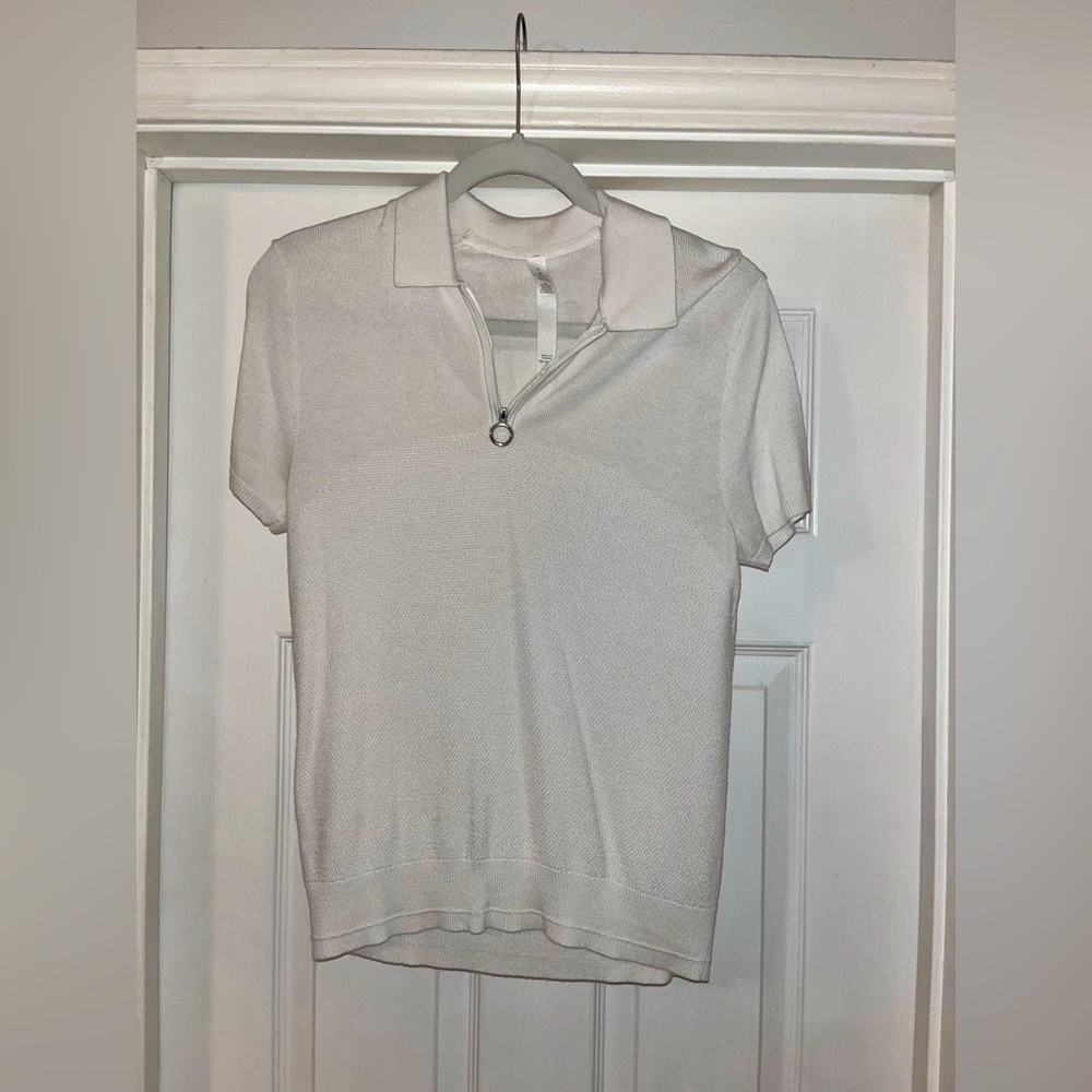 Lululemon size 8 women’s knitted polo zip shirt